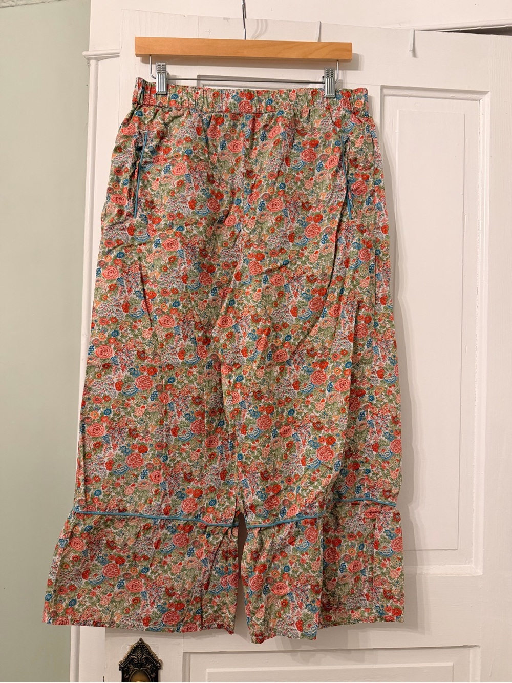 Roller Rabbit Floral PJ Pants in Coral, Blue, and Cream